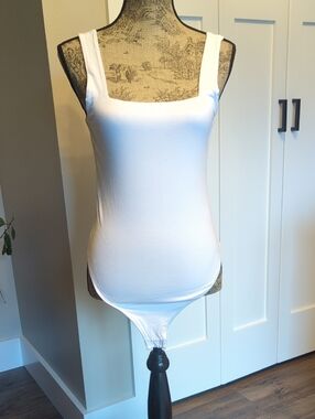 Old Navy White Scoop Neck Tank Bodysuit